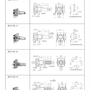 ec111s h 11mm rotary encoder with metal shaft and push switch