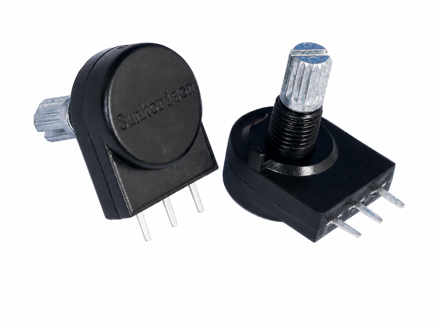 rotary potentiometer rotary potentiometer with black enclosed plastic housing, trans