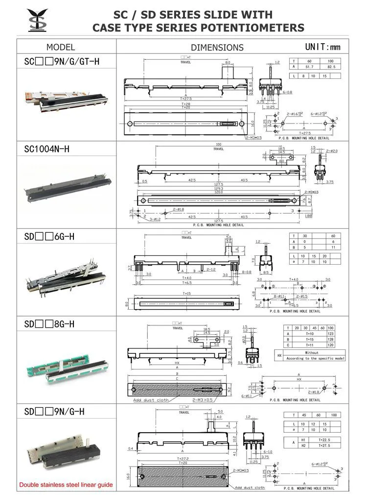 slide potentiometer slide potentiometer