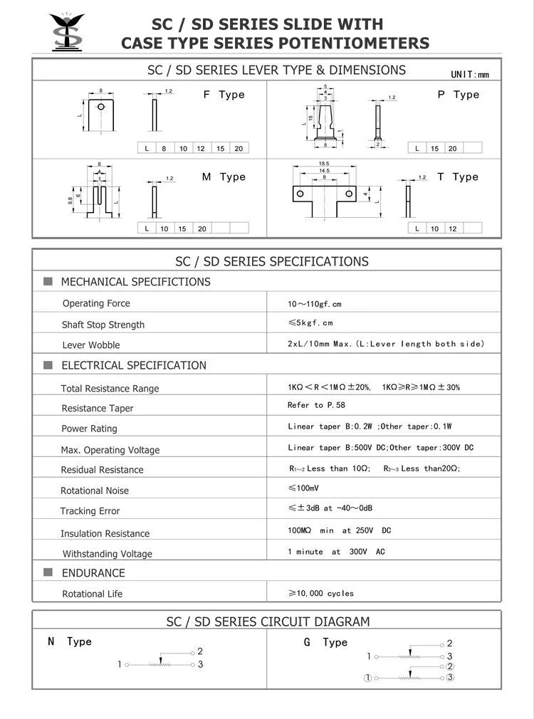 slide potentiometer slide potentiometer