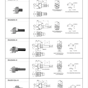 9mm horizontal single unit rotary potentiometer