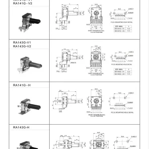 ra141g h 14mm dual gang linear rotary potentiometer