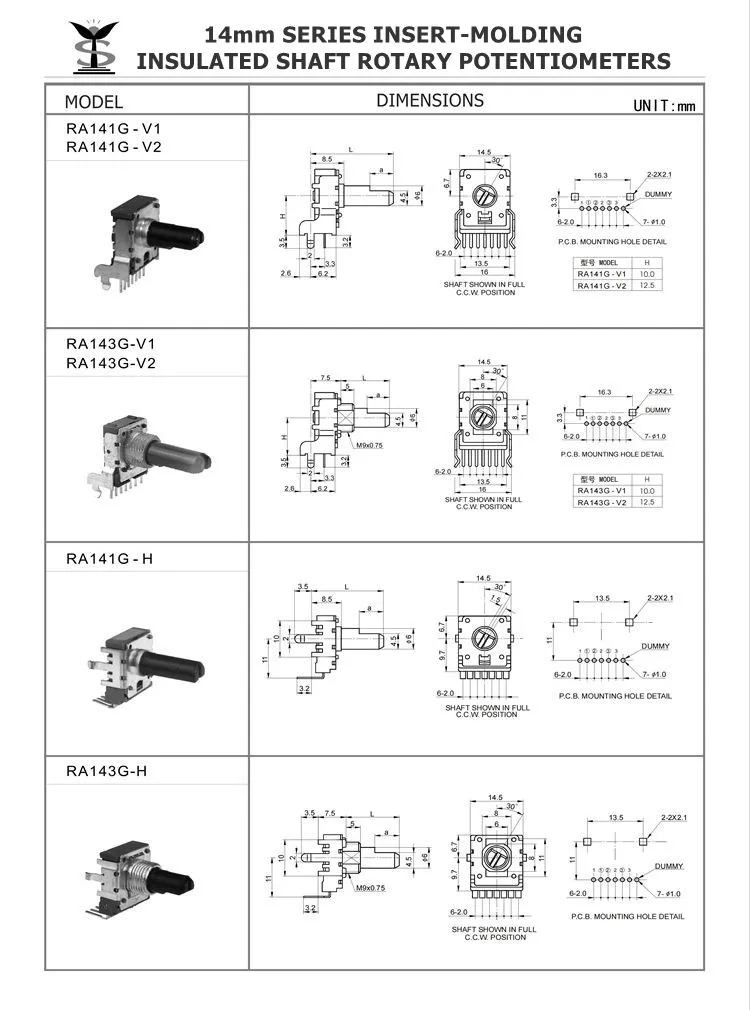 ra141g h 14mm dual gang linear rotary potentiometer ra141g h 14mm dual gang linear rotary potentiometer