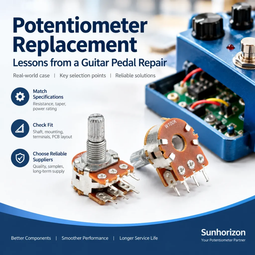 Potentiometer Replacement: Lessons from a Guitar Pedal Repair potentiometer replacement